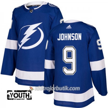 Barn Ishockey Tampa Bay Lightning Tröja Tyler Johnson 9 Adidas 2017-2018 Blå Authentic